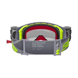 Alpinestars Crossbril Roll-Off Supertech Stream - Grijs / Geel / Zwart - Clear Lens