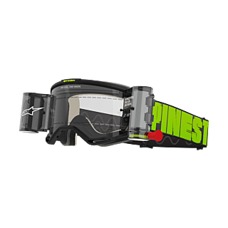 Alpinestars Crossbril Roll-Off Vision 5 Hollow - Charcoal / Fluo Geel - Clear Lens