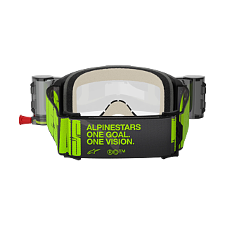 Alpinestars Crossbril Roll-Off Vision 5 Hollow - Charcoal / Fluo Geel - Clear Lens