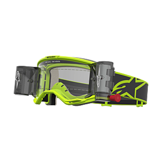 Alpinestars Crossbril Roll-Off Vision 5 Rora - Zwart / Fluo Geel - Clear Lens