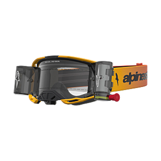 Alpinestars Crossbril Roll-Off Vision 8 Amber - Fire Rood / Zwart - Clear Lens