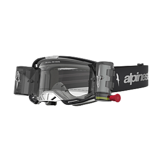 Alpinestars Crossbril Roll-Off Vision 8 Amber - Zwart / Zilver - Clear Lens