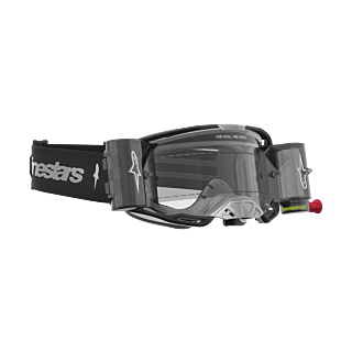 Alpinestars Crossbril Roll-Off Vision 8 Amber - Zwart / Zilver - Clear Lens