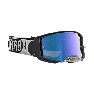 Alpinestars Crossbril Supertech Atrox - Zwart / Zilver - Spiegel Roze Lens