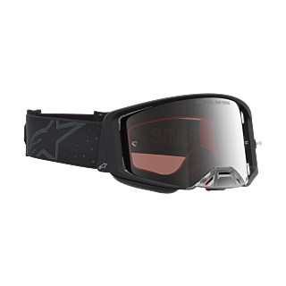 Alpinestars Crossbril Supertech Cloak - Zwart - Spiegel Zilver Lens