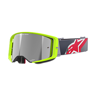 Alpinestars Crossbril Supertech Corp - Fluo Geel / Rood - Spiegel Zilver Lens