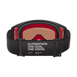 Alpinestars Crossbril Supertech Corp - Zwart / Rood - Spiegel Zilver Lens