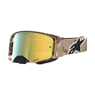 Alpinestars Crossbril Supertech Lone - Camo / Desert - Spiegel Goud Lens