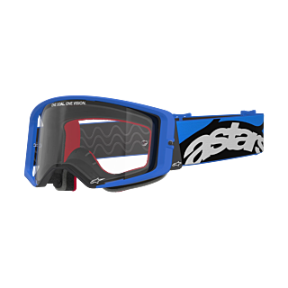 Alpinestars Crossbril Supertech Stream - Blauw - Clear Lens