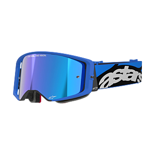 Alpinestars Crossbril Supertech Stream - Blauw - Spiegel Blauw Lens