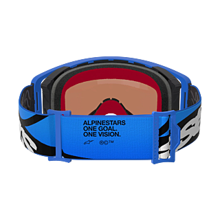 Alpinestars Crossbril Supertech Stream - Blauw - Spiegel Blauw Lens