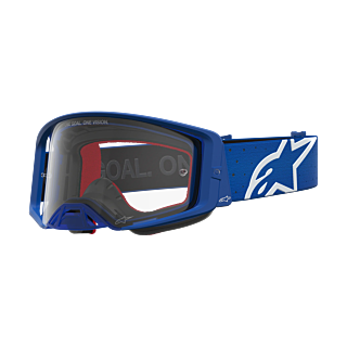 Alpinestars Crossbril Supertech Vesta - Blithe Blauw / Wit - Clear Lens