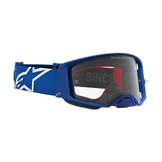 Alpinestars Crossbril Supertech Vesta - Blithe Blauw / Wit - Clear Lens