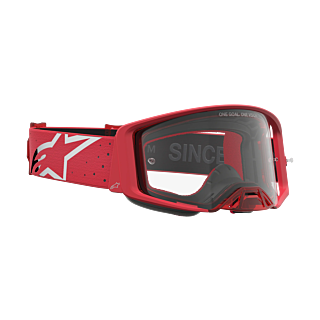 Alpinestars Crossbril Supertech Vesta - Fluo Rood / Chrome - Clear Lens