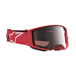 Alpinestars Crossbril Supertech Vesta - Fluo Rood / Chrome - Spiegel Zilver Lens