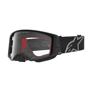 Alpinestars Crossbril Supertech Vesta - Mat Zwart / Zilver - Clear Lens