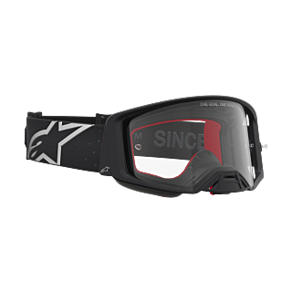 Alpinestars Crossbril Supertech Vesta - Mat Zwart / Zilver - Clear Lens