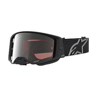Alpinestars Crossbril Supertech Vesta - Mat Zwart / Zilver - Spiegel Zilver Lens