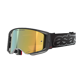 Alpinestars Crossbril Supertech Vista - Zwart - Spiegel Goud Lens