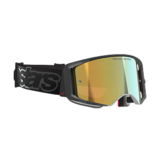 Alpinestars Crossbril Supertech Vista - Zwart - Spiegel Goud Lens