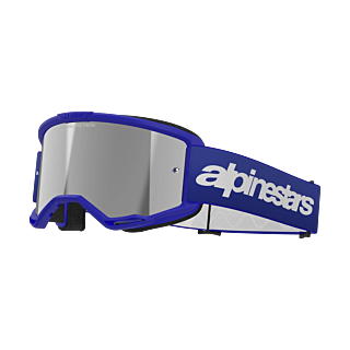 Alpinestars Crossbril Vision 3 Wordmark - Blauw - Spiegel Zilver Lens
