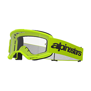 Alpinestars Crossbril Vision 3 Wordmark - Fluo Geel - Clear Lens