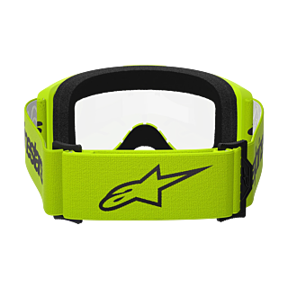 Alpinestars Crossbril Vision 3 Wordmark - Fluo Geel - Clear Lens