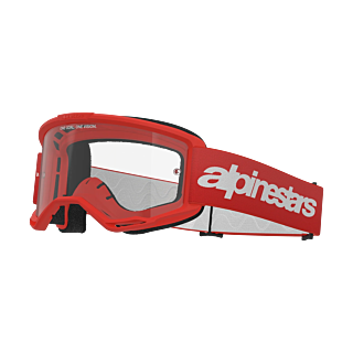 Alpinestars Crossbril Vision 3 Wordmark - Rood - Clear Lens