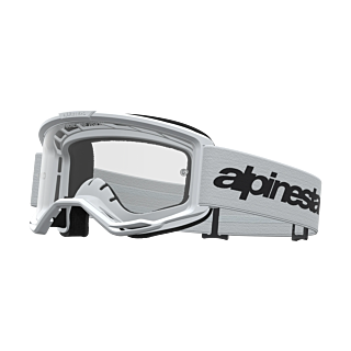 Alpinestars Crossbril Vision 3 Wordmark - Wit / Zwart - Clear Lens