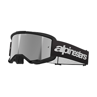 Alpinestars Crossbril Vision 3 Wordmark - Zwart - Spiegel Zilver Lens