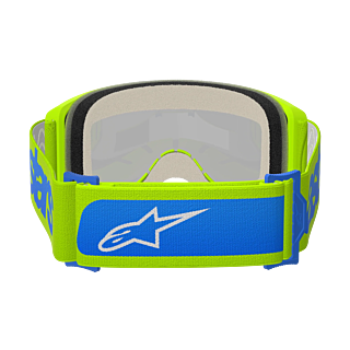 Alpinestars Crossbril Vision 5 Blaze - Fluo Geel / Blauw - Spiegel Blauw Lens