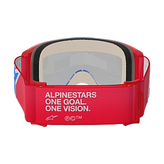 Alpinestars Crossbril Vision 5 Corp - Rood / Wit / Blauw - Spiegel Blauw Lens
