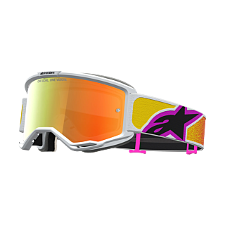 Alpinestars Crossbril Vision 5 Drag - Oranje / Rood - Spiegel Rood Lens