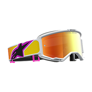 Alpinestars Crossbril Vision 5 Drag - Oranje / Rood - Spiegel Rood Lens