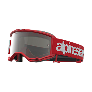 Alpinestars Crossbril Vision 5 Hone - Rood / Wit - Spiegel Zilver Lens