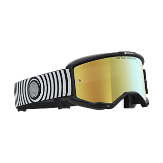 Alpinestars Crossbril Vision 5 Hone - Zwart / Wit - Spiegel Goud Lens