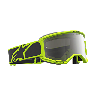 Alpinestars Crossbril Vision 5 Rora - Zwart / Fluo Geel - Spiegel Zilver Lens
