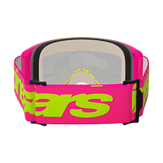Alpinestars Crossbril Vision 5 Wordmark - Roze / Fluo Geel - Spiegel Rood Lens