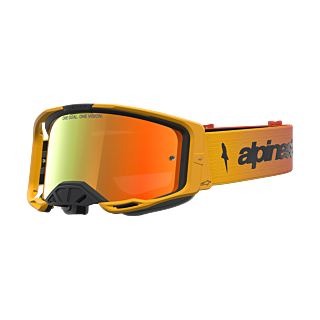 Alpinestars Crossbril Vision 8 Amber - Fire Rood / Zwart - Spiegel Rood Lens