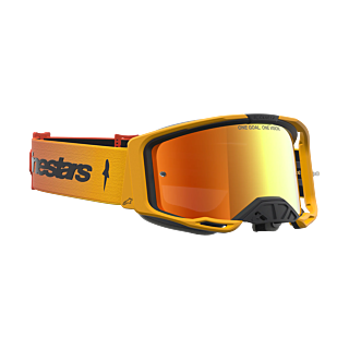 Alpinestars Crossbril Vision 8 Amber - Fire Rood / Zwart - Spiegel Rood Lens