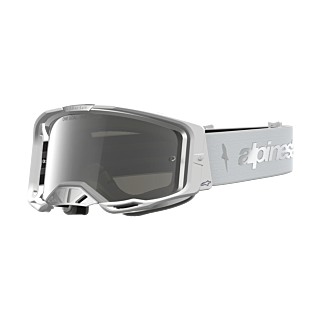 Alpinestars Crossbril Vision 8 Amber - Wit / Zilver - Spiegel Zilver Lens