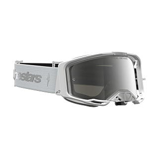 Alpinestars Crossbril Vision 8 Amber - Wit / Zilver - Spiegel Zilver Lens