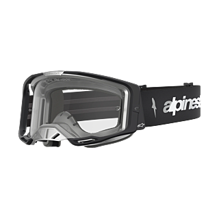 Alpinestars Crossbril Vision 8 Amber - Zwart / Zilver - Clear Lens
