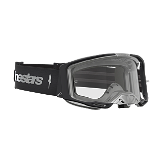Alpinestars Crossbril Vision 8 Amber - Zwart / Zilver - Clear Lens