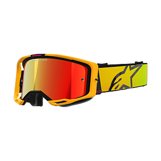 Alpinestars Crossbril Vision 8 Corp - Geel / Roze - Spiegel Rood Lens