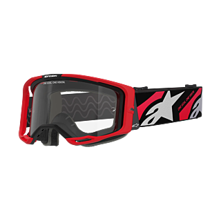 Alpinestars Crossbril Vision 8 Luar - Rood / Zwart - Clear Lens