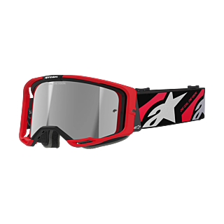 Alpinestars Crossbril Vision 8 Luar - Rood / Zwart - Spiegel Zilver Lens