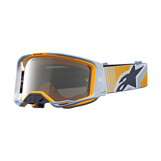 Alpinestars Crossbril Vision 8 Maven - Dust Blauw / Oranje - Spiegel Zilver Lens