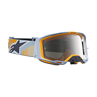 Alpinestars Crossbril Vision 8 Maven - Dust Blauw / Oranje - Spiegel Zilver Lens