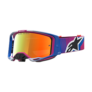Alpinestars Crossbril Vision 8 Maven - Fire Rood / Zwart - Spiegel Rood Lens